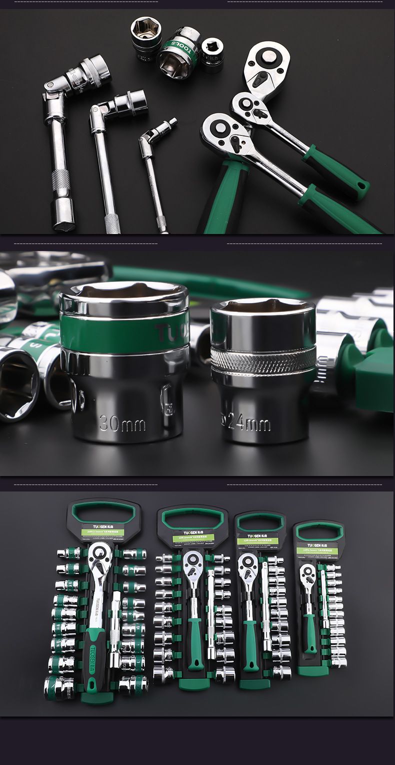 Green 14-Piece 1/4-Inch Drive 24-Tooth Ratchet & Socket Set — High-Carbon Steel, Mirror-Polished Socket Wrench Tool Kit — Automotive Repair Tool Set with Quick-Release Ratchet — Ideal for Car Maintenance, Mechanical Repairs, and DIY Projects