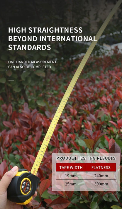 5M Heavy Duty Steel Tape Measure -  Metric & Imperial Dual Scale - High Carbon Steel Blade, Anti-Slip ABS+TPR Casing, Push-Button Lock, Wear-Resistant for Construction & DIY
