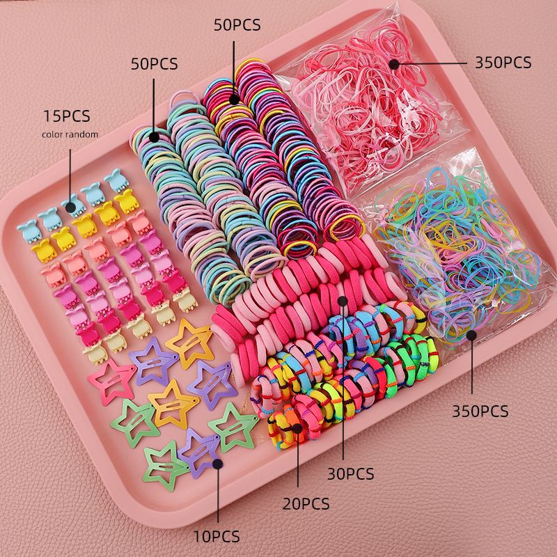 780-Piece Cute Hair Accessories Gift Set with Elastic Rubber Bands - Perfect Gift for Girls