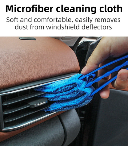 4 Pack Green Shutter and Car AC Vent Cleaner Brush with Washable Microfiber Cleaning Cloth – Reusable Window Blind Dust Remover for Air Vent, Car AC Vent, Fan & Narrow Gap