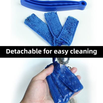 4 Pack Yellow Shutter and Car AC Vent Cleaner Brush with Washable Microfiber Cleaning Cloth – Reusable Window Blind Dust Remover for Air Vent, Car AC Vent, Fan & Narrow Gap