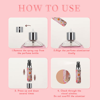 3 Pack Blue 5ml Portable Perfume Atomizer Keychain Butterfly Charm Floral Refillable Travel Spray Bottle Set - Same Design