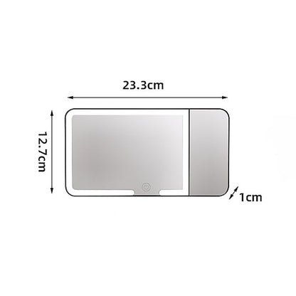White LED Car Sun Visor Makeup Mirror with 5x Magnification & Touch Lighting - Rechargeable Vanity Mirror for Travel & Daily Use