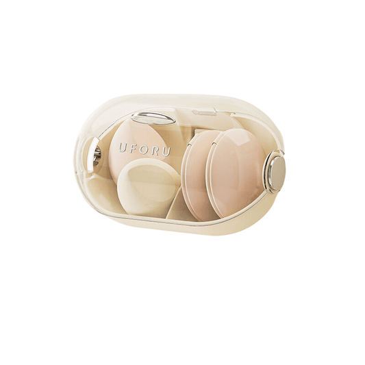 Wall-mounted beauty egg storage box with lid, open compartments