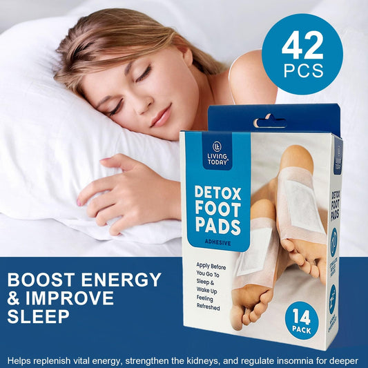 Detox foot pads box with 42 pcs label, adhesive foot patch image
