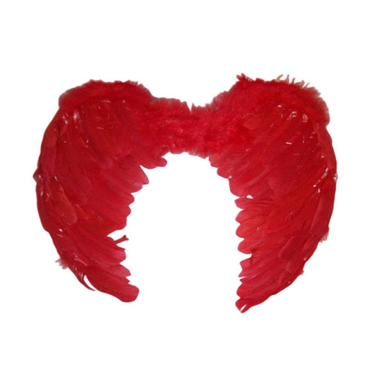 Feather angel wings, hot pink, large double wings with scalloped edges
