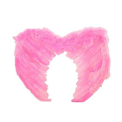 Large feather angel wings assorted colours - Hot pink