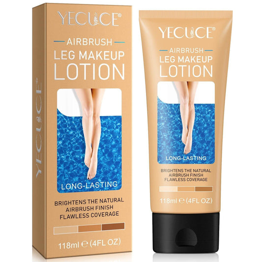 Airbrush leg makeup lotion for fair skin, 118 ml tube and product box