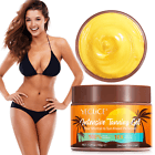 Intensive tanning gel jar with golden swirl lid