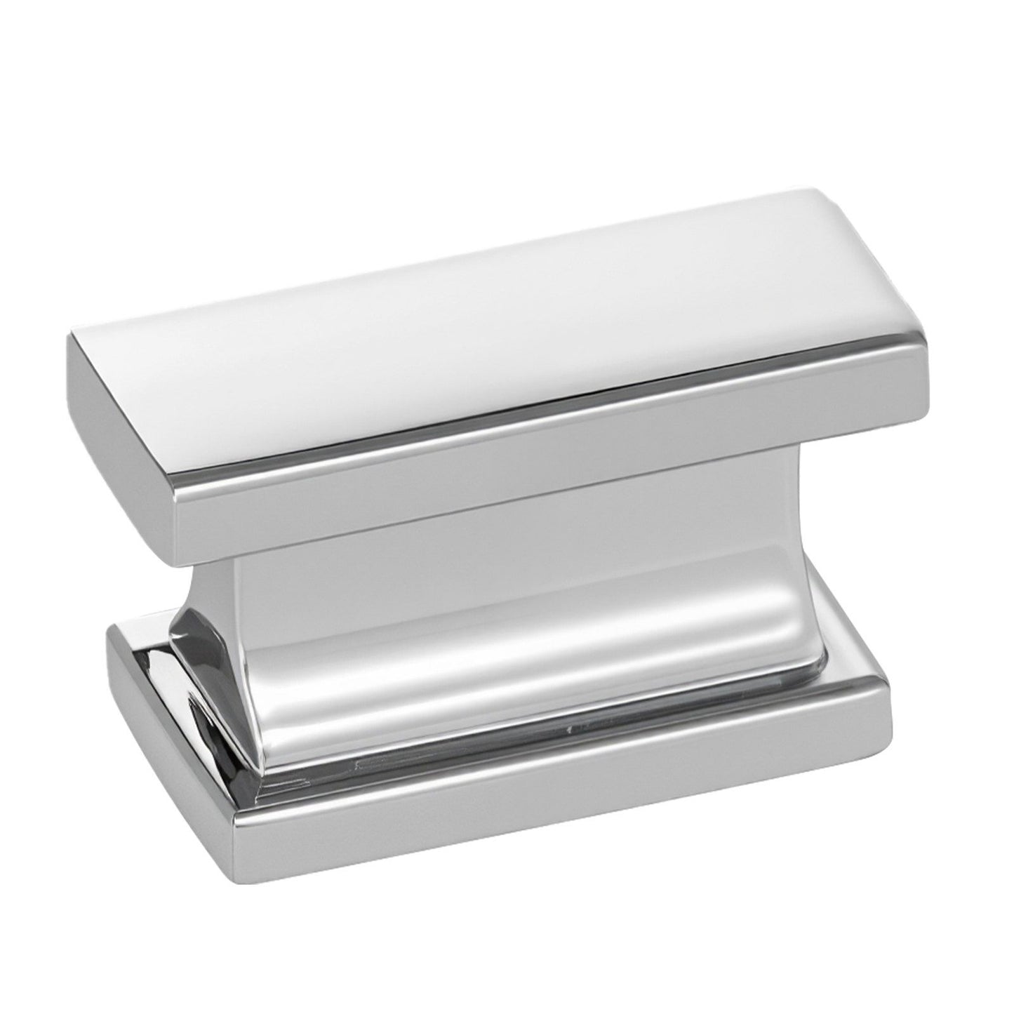 Cabinet Knobs, 10 Pack, 36 mm Zinc Alloy Drawer Pulls Door Handles, Rectangular Kitchen Dresser Solid Knobs, Cupboard Hardware with Screws for Bathroom Closet Cabinets Drawers, Chrome Color