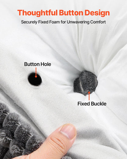 Headboard Pillow, King Size Wedge Headboard Pillow with 2 Side Pockets and 2 Headrests, Bed Wedge Pillow with Washable Flannel Cloth, for Reading, Gaming, Resting, Working in Bed, Grey