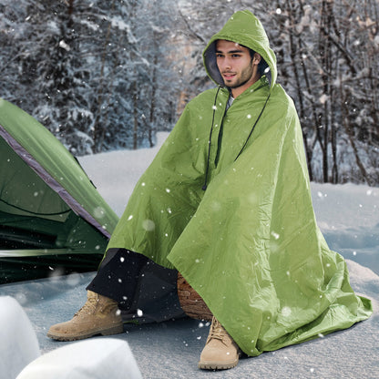 Camping Blanket 2 m x 1.5 m Wearable Warm Stadium Blanket Army Green