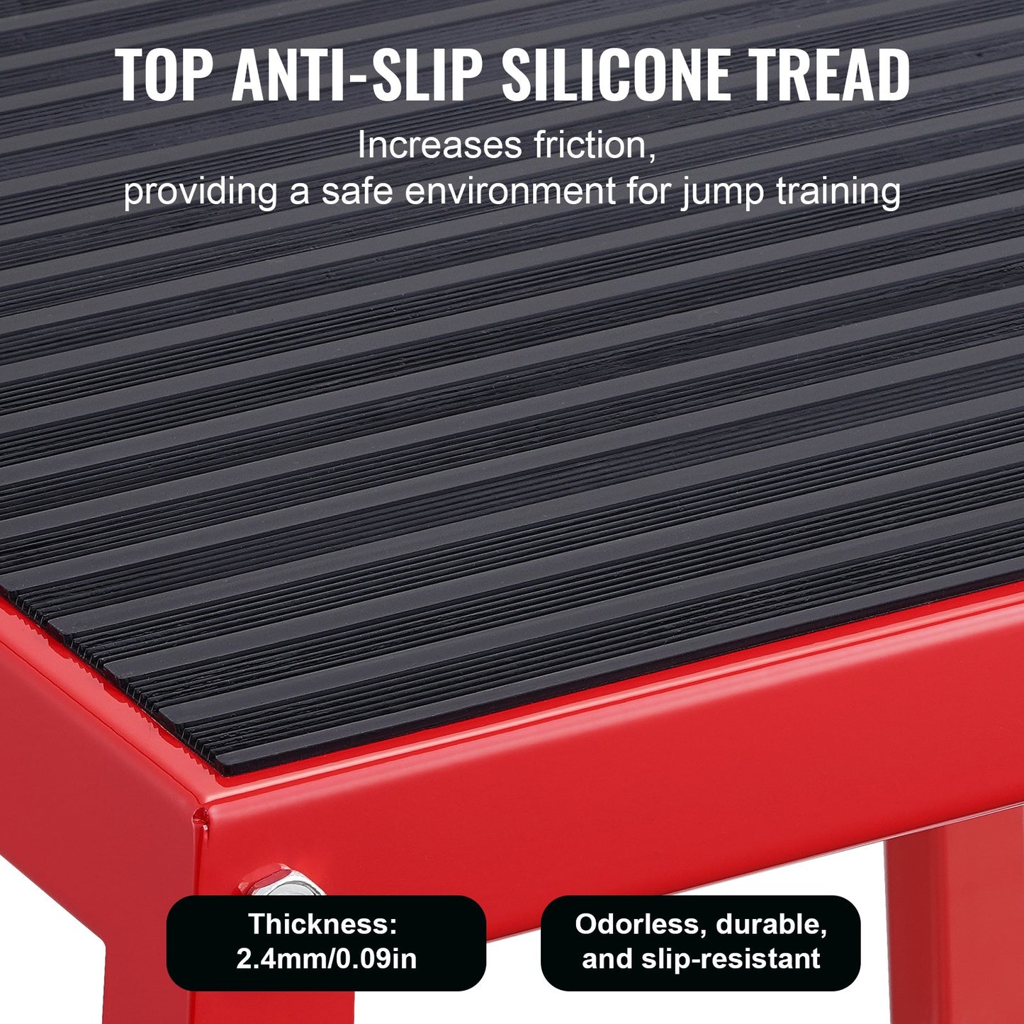 Plyometric Jump Box, 12 Inch Plyo Box, Steel Plyometric Platform and Jumping Agility Box, Anti-Slip Fitness Exercise Step Up Box for Home Gym Training, Conditioning Strength Training, Red