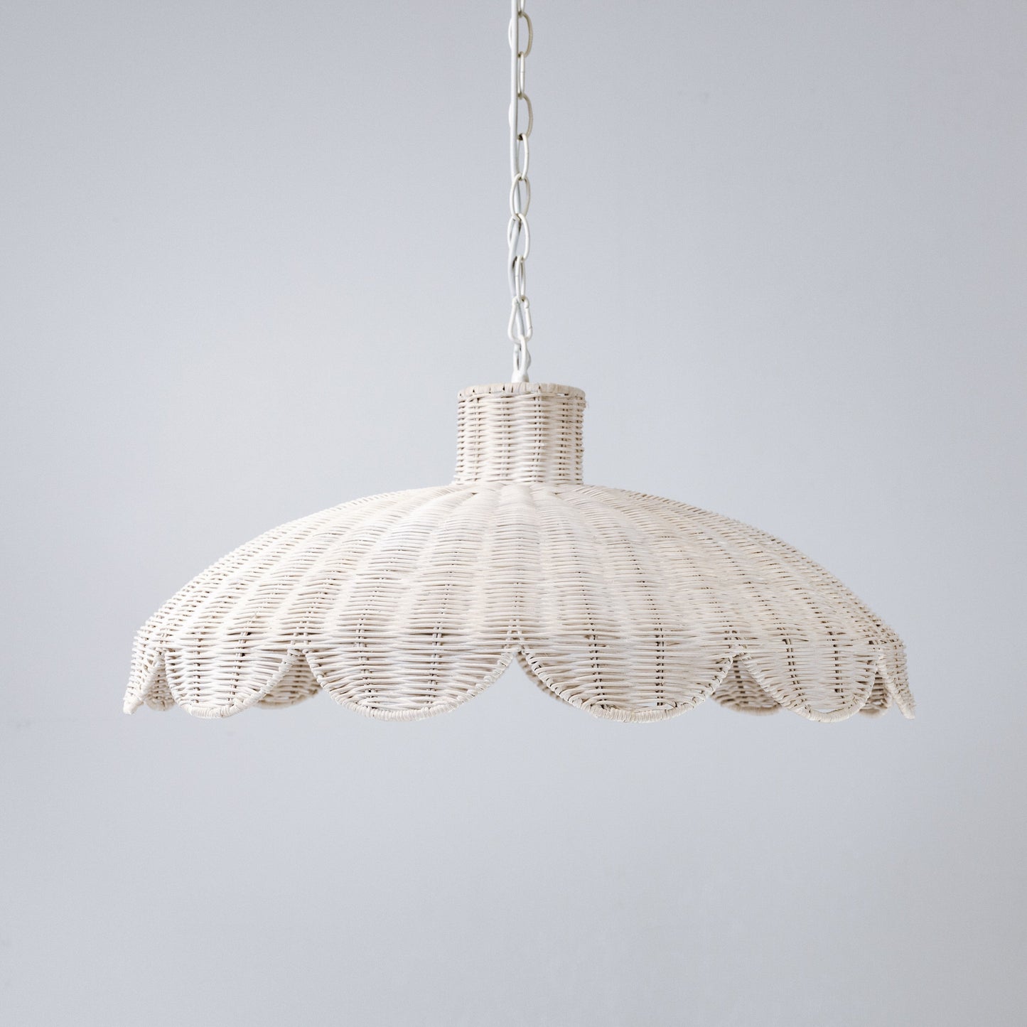 Alice Scallop Rattan Pendant Light - White