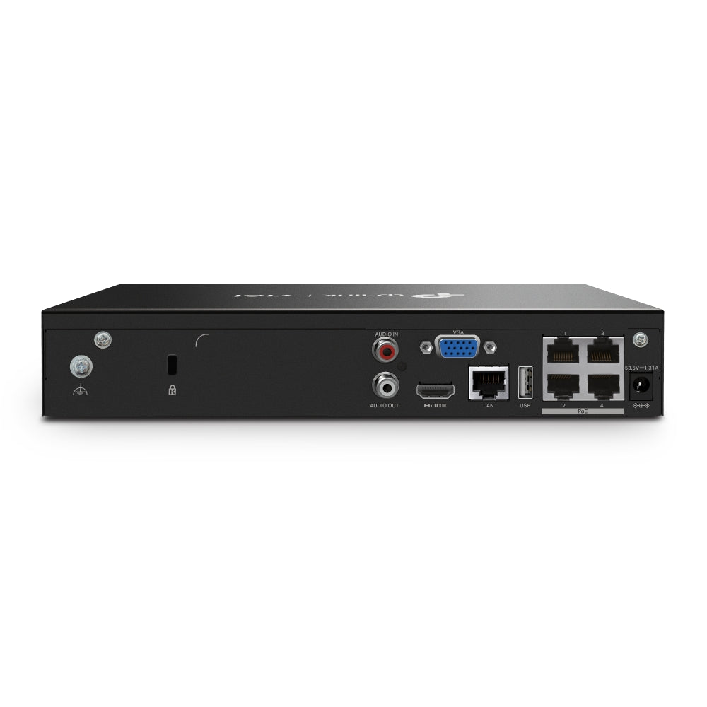 TP‑Link VIGI NK4P‑T4425‑2T 4 MP Full‑Color Turret IP Camera & 4‑Channel PoE+ NVR Camera Kit – Plug‑and‑Play, 2 TB HDD, Human/Vehicle AI, IP67, 30 m IR & White Light