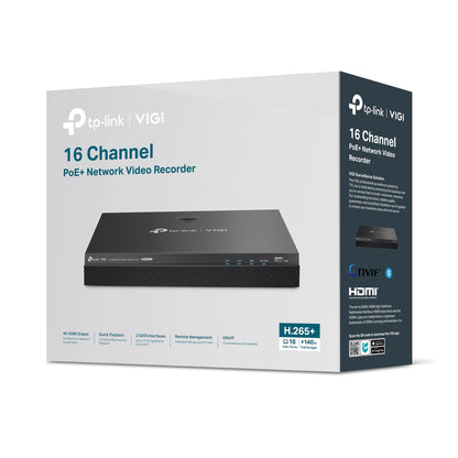 TP-Link VIGI NVR2016H-16MP 16-Channel PoE+ Network Video Recorder