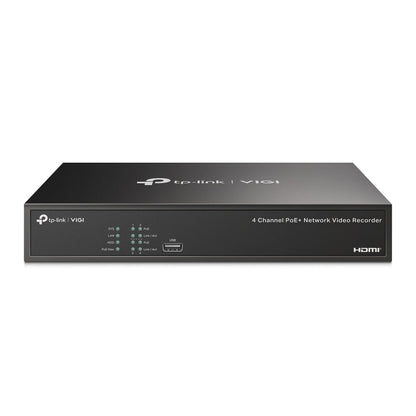 TP-Link VIGI NVR1004H-4P 4 Channel PoE+ Network Video Recorder – 4K HDMI Output, 53W PoE Budget, H.265+, 10TB HDD Support