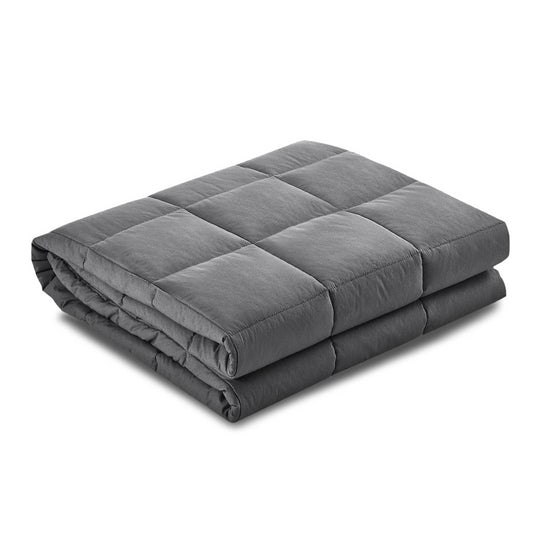 Giselle 7kg weighted blanket, dark gray stitched quilt channels, folded