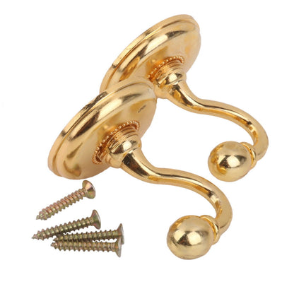 WQQZJJ Organization And Storage 2x Metal Curtain Holdback Wall Tie Back Hooks Hanger Holder Window Curtain Hooks On Clearance Gold