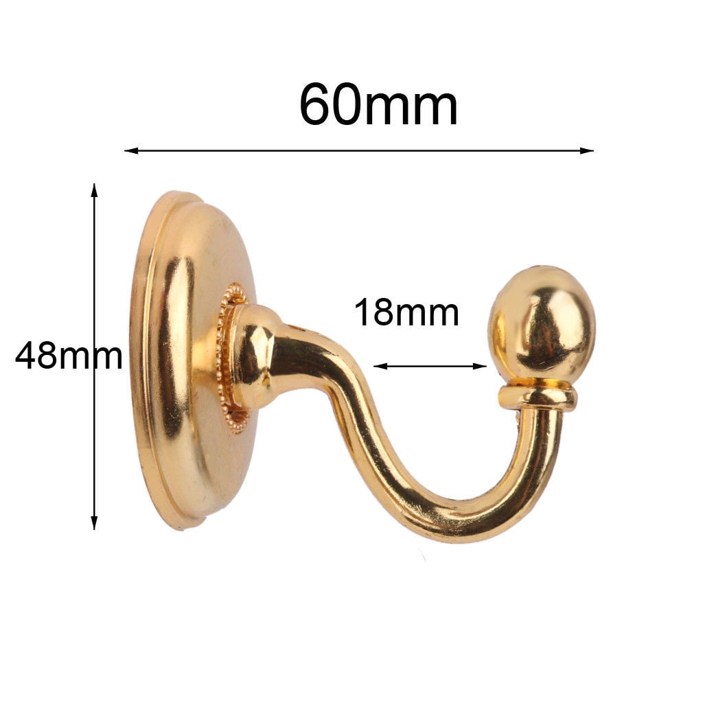 WQQZJJ Organization And Storage 2x Metal Curtain Holdback Wall Tie Back Hooks Hanger Holder Window Curtain Hooks On Clearance Gold