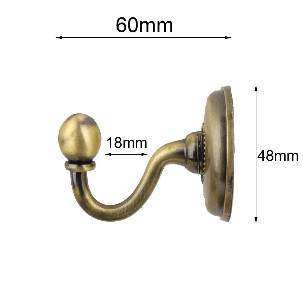 WQQZJJ Organization And Storage 2x Metal Curtain Holdback Wall Tie Back Hooks Hanger Holder Window Curtain Hooks On Clearance Khaki