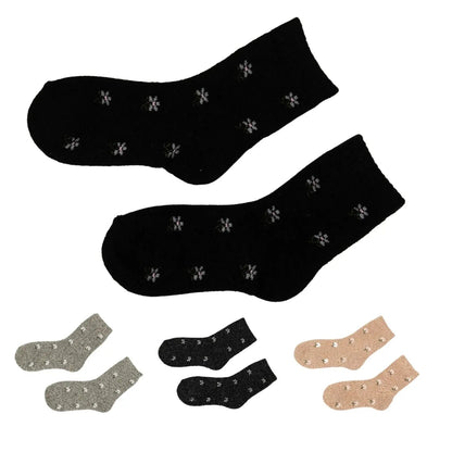 4 Pairs Floral Wool Socks For Women