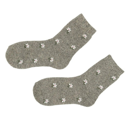 4 Pairs Floral Wool Socks For Women