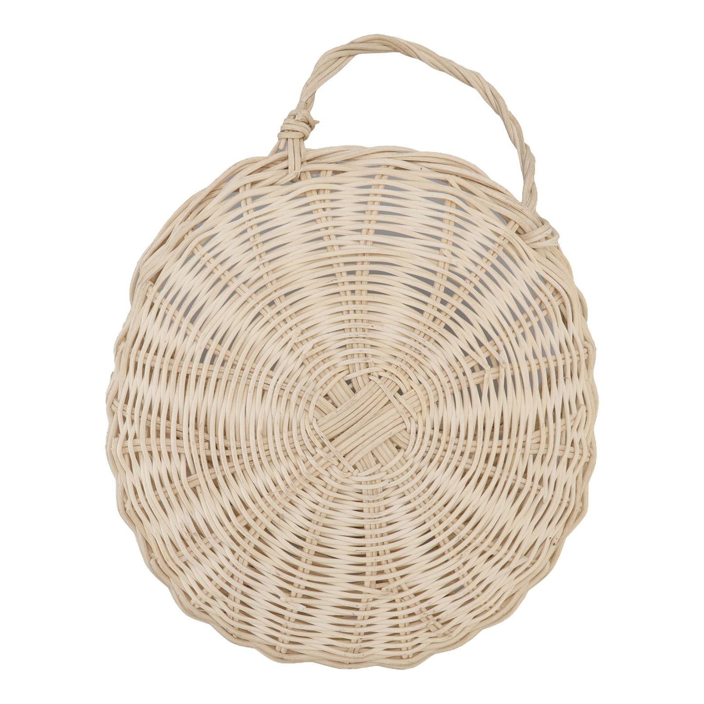 Wall Hanging Rattan Basket Multifunctional Wall Mounted Woven Storage Basket for Home Beige