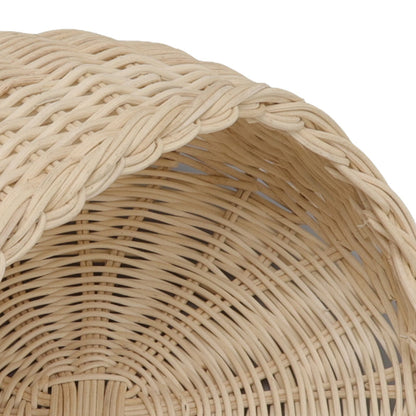 Wall Hanging Rattan Basket Multifunctional Wall Mounted Woven Storage Basket for Home Beige