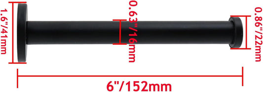 Black wall coat hook size: 6 in (152 mm) length and 16 mm shank diameter