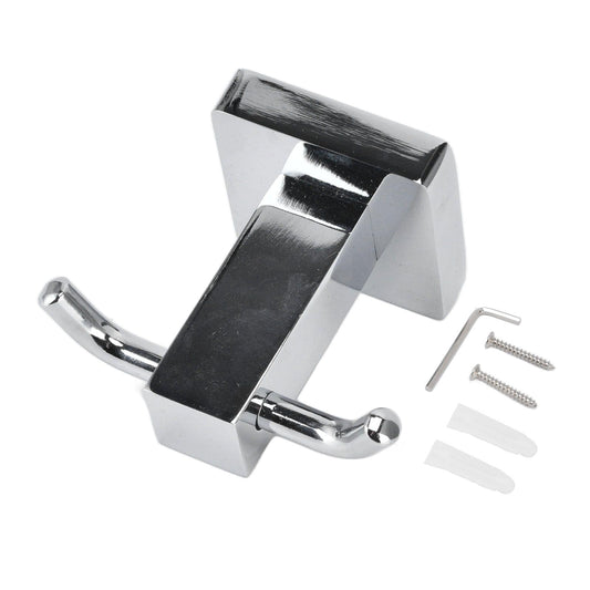 Stainless steel wall coat hook with curved robe bar and mounting screws