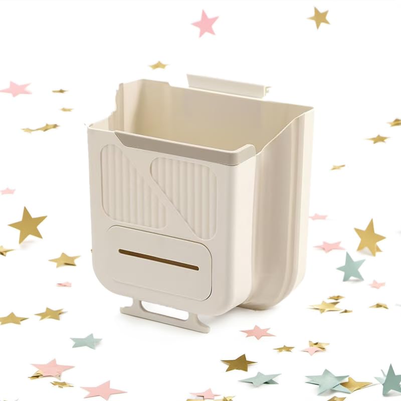 Wall-Mounted Foldable Kitchen Cabinet Door Bin 22x20x12cm 3-in-1 Space-Saving Grey