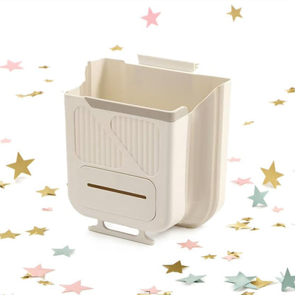 Wall-Mounted Foldable Kitchen Cabinet Door Bin 22x20x12cm 3-in-1 Space-Saving Grey