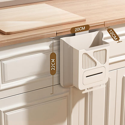 Wall-Mounted Foldable Kitchen Cabinet Door Bin 22x20x12cm 3-in-1 Space-Saving Grey