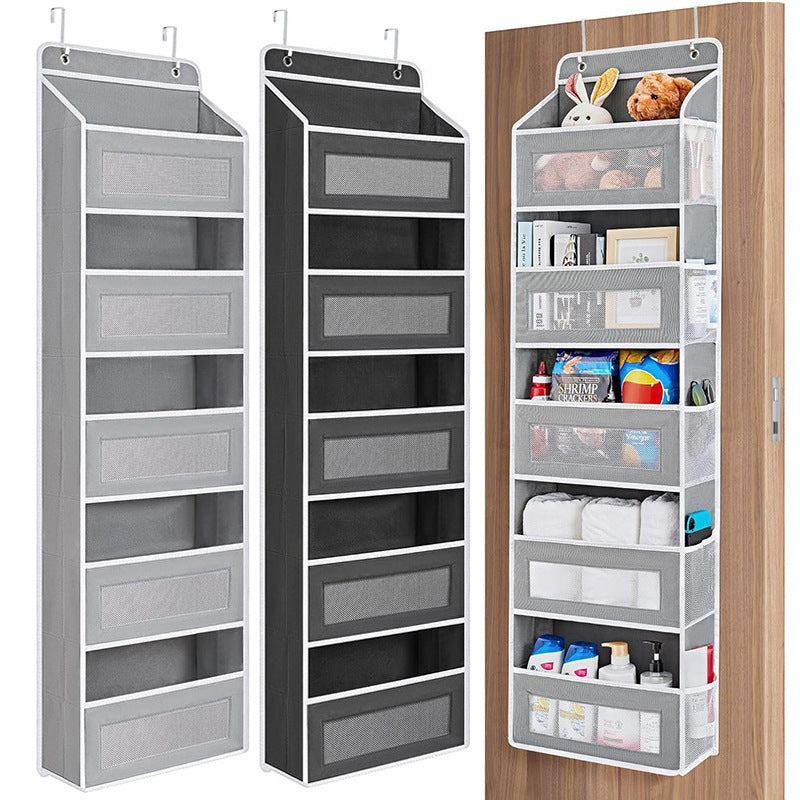 Wall-mounted Doll Rack with Hooks, Multi-functional Storage for Door Hanging, Black