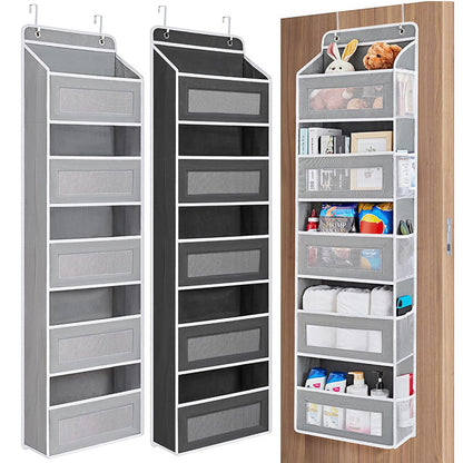 Wall-mounted Doll Rack with Hooks, Multi-functional Storage for Door Hanging, Black