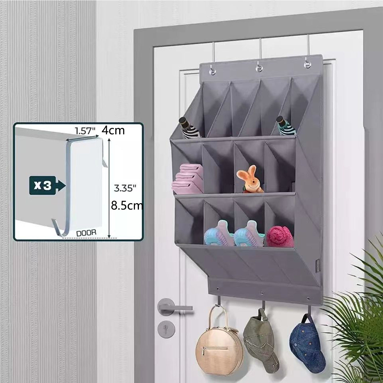 Ultimate Over-Door Shoe Storage with 8 Compartments & Heavy-Duty Hooks