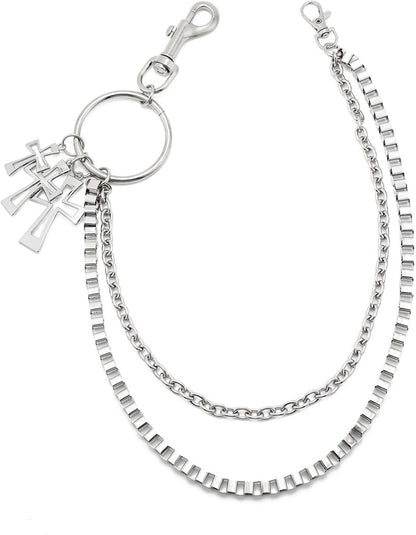 Wallet Chain,Punk Trousers Pants Chains for Men Women,Pocket Chain Heavy Chain Belt Goth Accessories