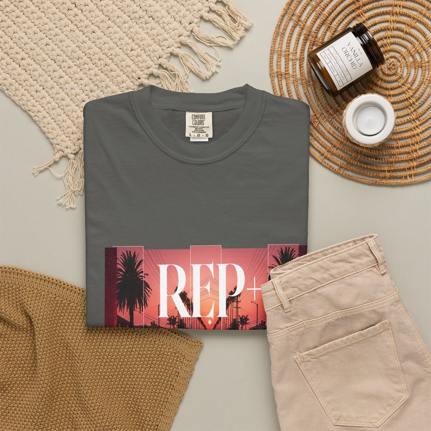 REP+ Retro Muscle Car Sunset Synthwave Streetwear Tee