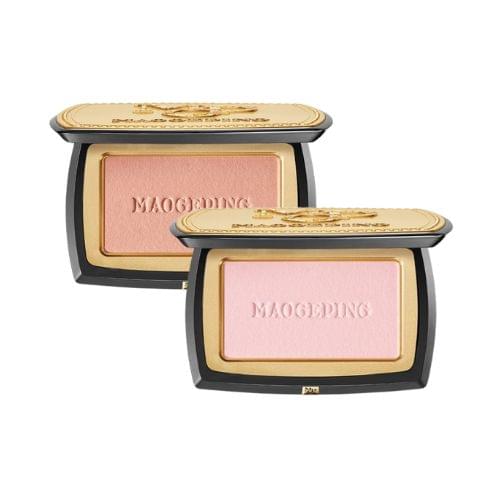 Blush compact set with pink and light pink pans in black and gold frames