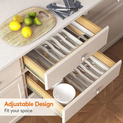 White Adjustable Cutlery Tray (33-57cm)
