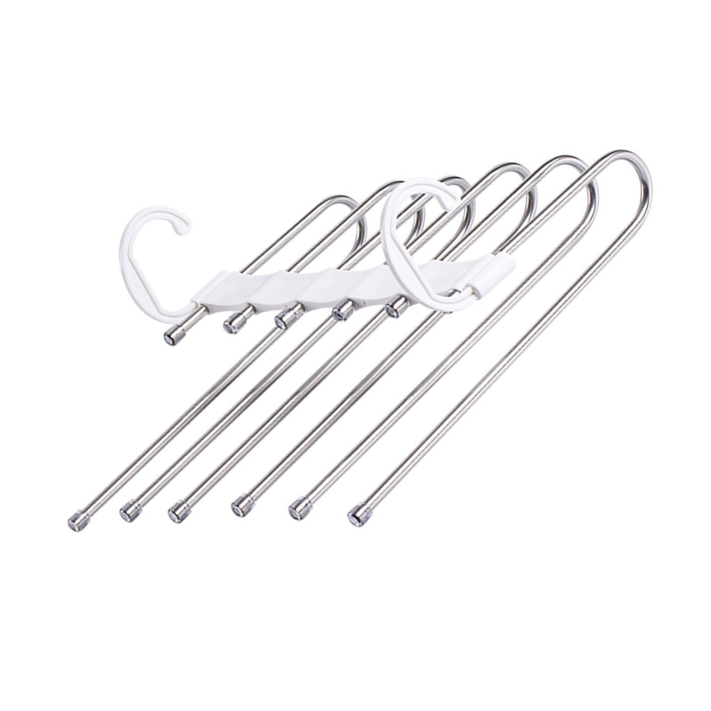 White Foldable Pants Rack Hanger Multifunctional Multi Layer Pants Folding Trouser Hanging Rack