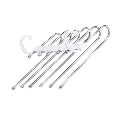 White Foldable Pants Rack Hanger Multifunctional Multi Layer Pants Folding Trouser Hanging Rack