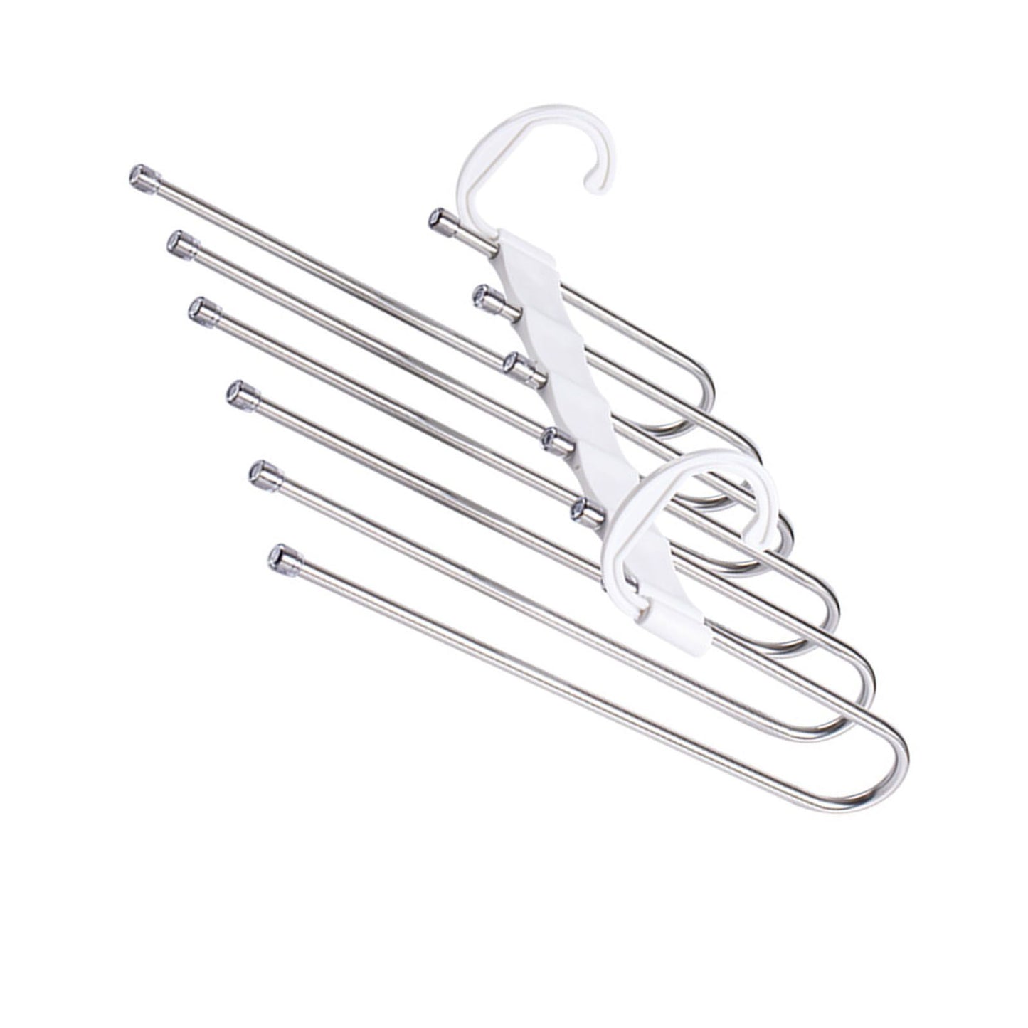 White Foldable Pants Rack Hanger Multifunctional Multi Layer Pants Folding Trouser Hanging Rack