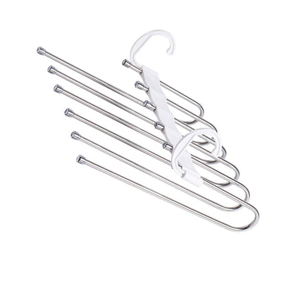 White Foldable Pants Rack Hanger Multifunctional Multi Layer Pants Folding Trouser Hanging Rack