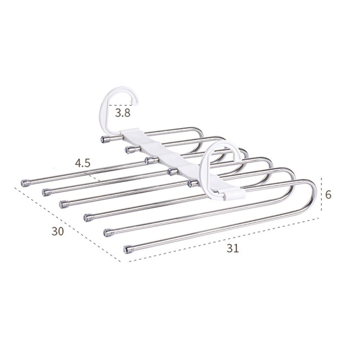 White Foldable Pants Rack Hanger Multifunctional Multi Layer Pants Folding Trouser Hanging Rack