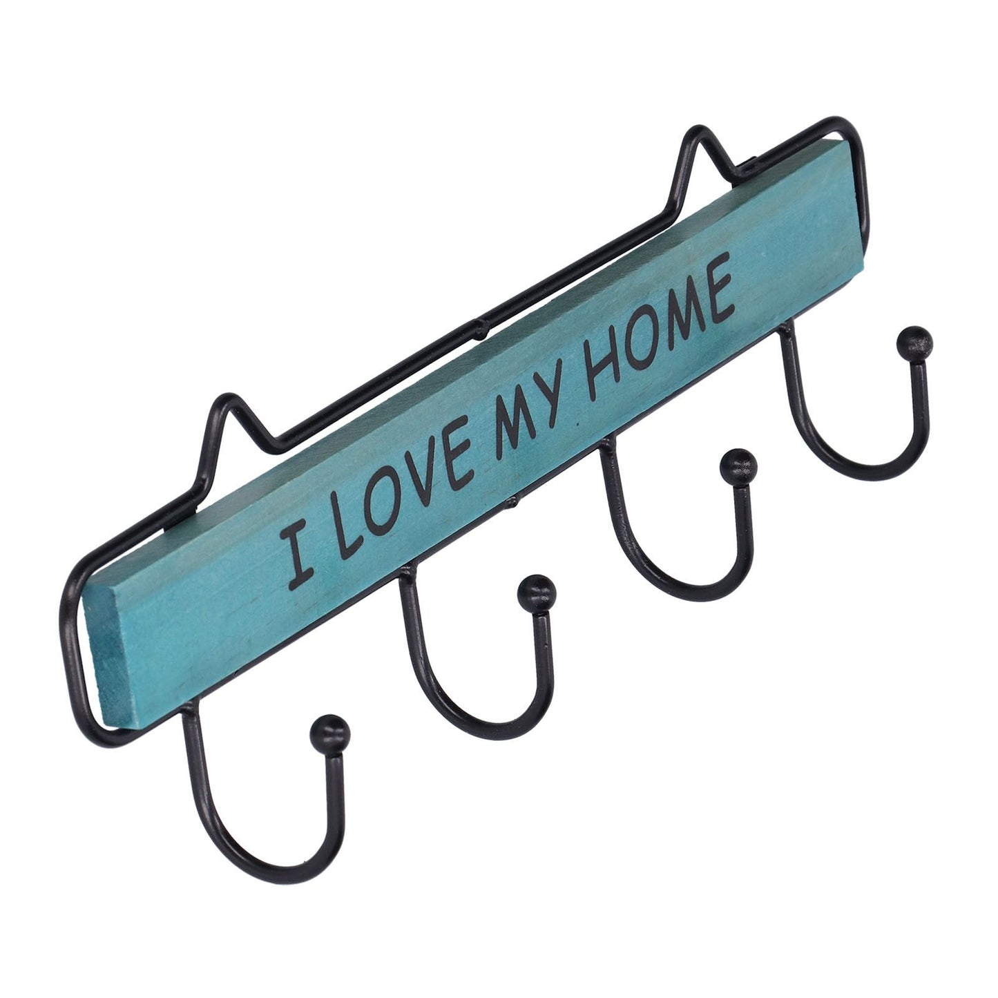 Wood Wall Hanger Wall Mounted Clothes Holder Coat Rack Key Hook for Cloakroom KitchenGreen