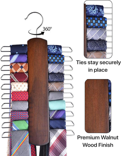 Wooden Belt and Scarf Hanger - Keep Wardrobe Organized & Tidy - Anti-Slip & Scratch-Resistant Storage - 1 Piece