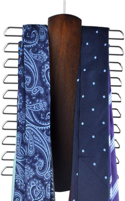 Wooden Belt and Scarf Hanger - Keep Wardrobe Organized & Tidy - Anti-Slip & Scratch-Resistant Storage - 1 Piece
