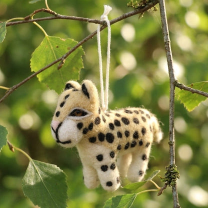Handmade Wool Felt Cheetah Ornament